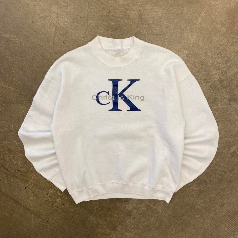 Vintage Jesus Christ Is King 90s Michael Kors Parody Crewneck Sweatshirt Size L